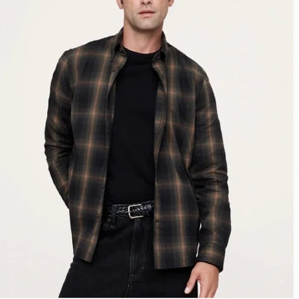 NWOT Men’s Banana Republic Flannel Brown Size M